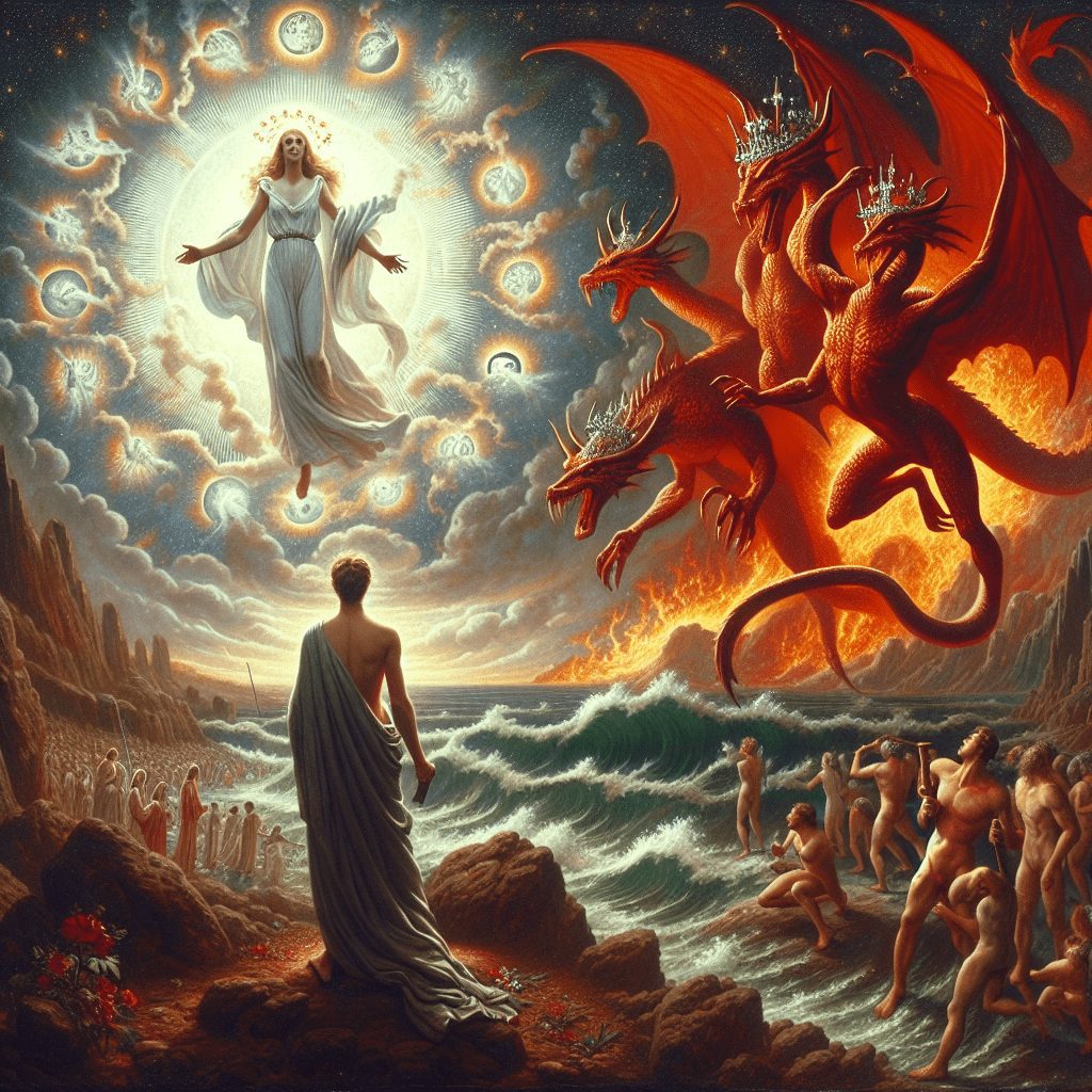 Apocalipsis 12 - El Rugido del Dragón y el Resplandor de la Mujer Celestial: Un Relato de Valor y Victoria Divina
