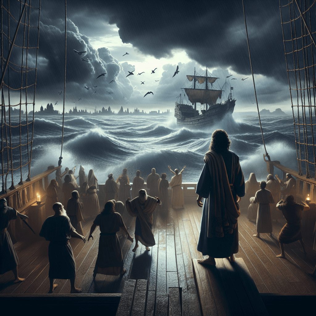 Jonah's Flight and the Stormy Sea