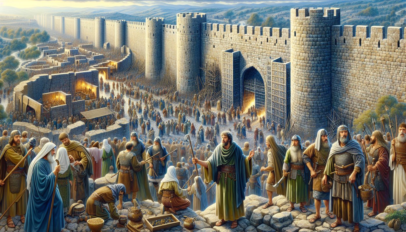 نحميا 7 - نَحَمْيَا وَتَسْجِيلُ أَسْمَاءِ عَائِلَاتِ أُورُشَلِيم
