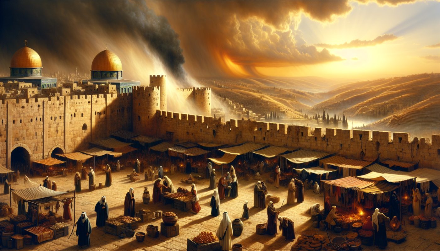 **Le Jugement de Jérusalem : Une Nuit de Ténèbres**  

(Note: Le titre original fourni est déjà excellent et respecte les contraintes. Je propose quelques alternatives légèrement différentes tout en gardant l'essence du récit.)  

1. **Jérusalem sous le Jugement de Dieu**  
2. **La Nuit où Jérusalem Tomba**  
3. **Le Châtiment de Jérusalem**  
4. **Jérémie et la Chute de Jérusalem**  
5. **Les Ténèbres sur Jérusalem**  

(Le premier titre reste le plus fort et le plus évocateur.)